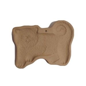 Brown Bag Cookie Art 1986 Hill Design Standing Cat Clay Stoneware Mold Vintage